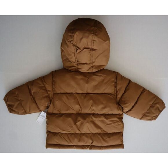 Old Navy Toddler Sz 12-18 Months Brown Water-Resistant Hooded Puffer Jacket - Picture 2 of 8
